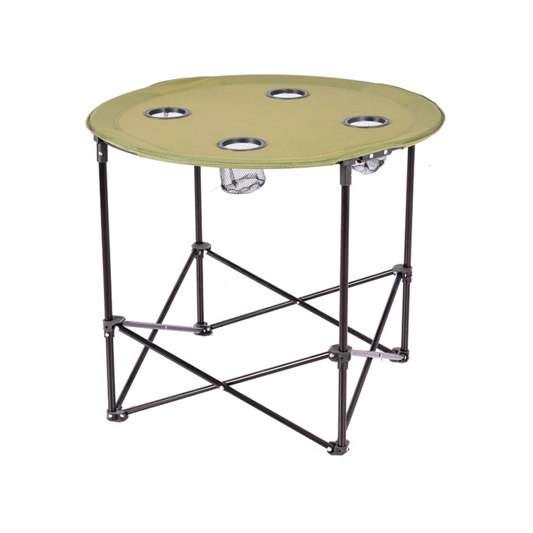 Runder Klapptisch mit Getränkehalter